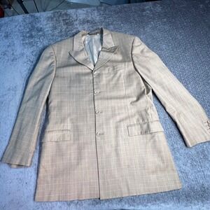 Vintage Steve Harvey Collection Super 120s Wool Blazer Jacket Size 48L